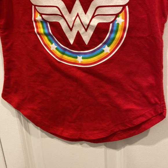 Wonder Woman Red Tank Top with Rainbow Logo - Picture 4 of 8
